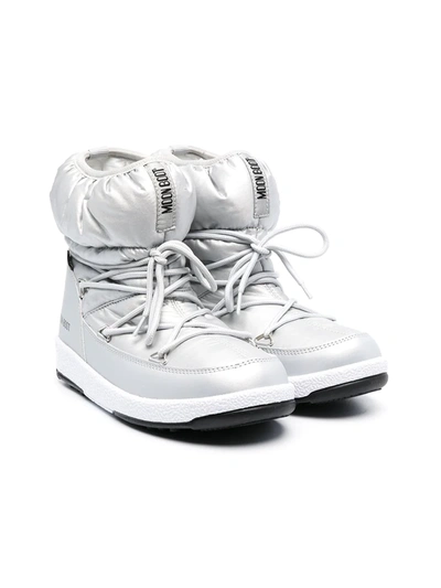 Moon Boot Teen Low Snow Boots In Silver