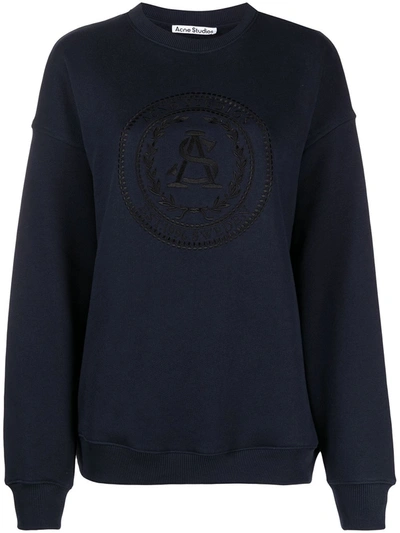 Acne Studios Fiena Logo-embroidered Cotton-jersey Sweatshirt In Relaxed Sweatshirt