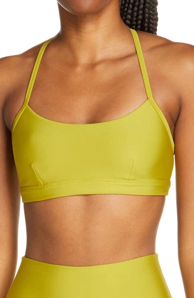 Alo Yoga Intrigue Sports Bra In Chartreuse