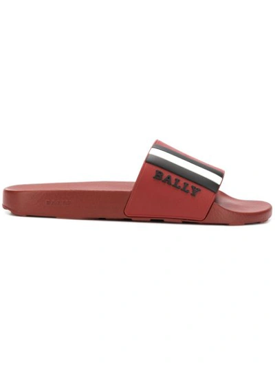 Bally Saxor Rubber Slide Sandal In Garnet Red