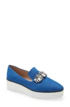 Karl Lagerfeld Bri Loafer Flats Women's Shoes In Denim Blue