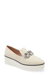 Karl Lagerfeld Bri Loafer Flats Women's Shoes In Natural Canvas