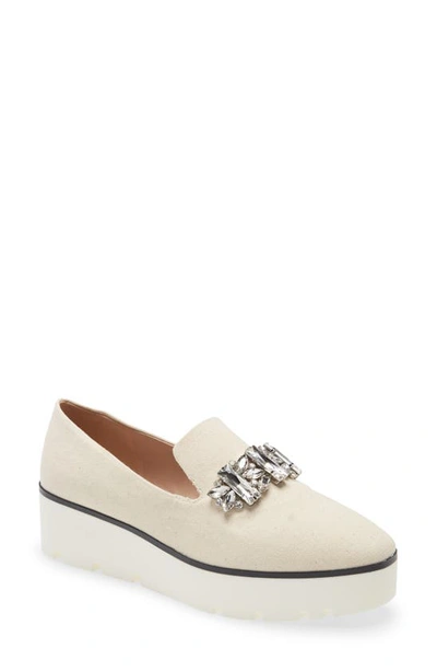 Karl Lagerfeld Bri Loafer Flats Women's Shoes In Natural Canvas