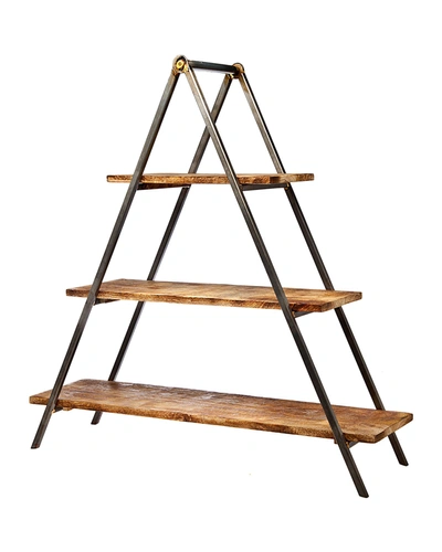 Godinger 3-tier Wood & Metal Server Stand In Brown