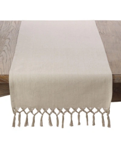 Saro Lifestyle Knotted Tassel Table Runner In Natural