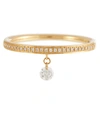 Persée Zeus Diamond Band Ring With Single Hanging Diamond In Gold