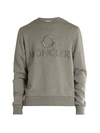 Moncler Men's Maglia Logo-embroidered Sweatshirt In Grey