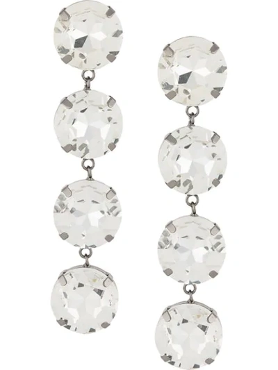 Christopher Kane Crystal Drop Earrings In Silver