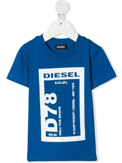 Diesel Babies' Tfull78b T-shirt In Blue In 蓝色