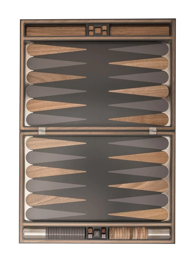 Brunello Cucinelli Panelled Wood Backgammon Set In Grey