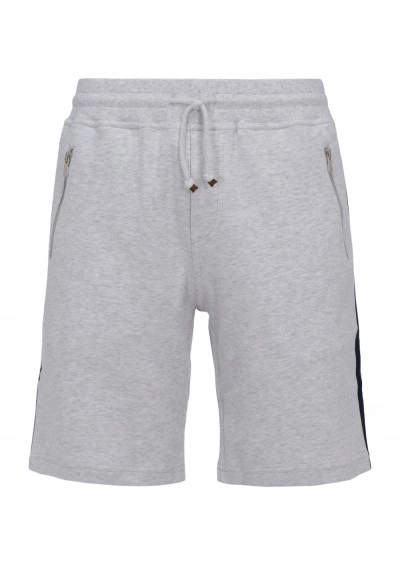 Brunello Cucinelli Cotton Blend Bermuda Shorts In Light Grey
