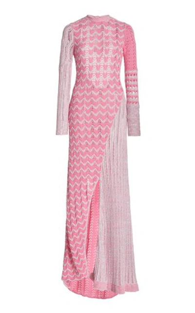 women's hot pink strapless dress Shiny Mermaid Hot Pink Strapless Long Prom Dress, Formal Dress with Slit –  trendtydresses main image 0