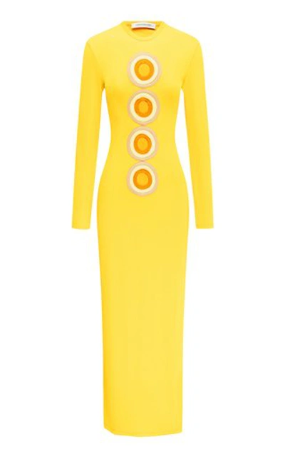 Christopher Esber Women's Verner Disc Cutout Knit Dress In Yellow