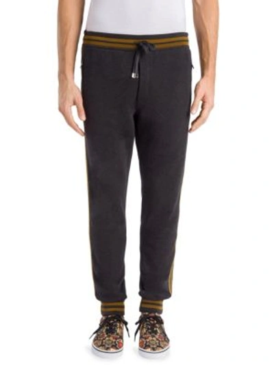 Dolce & Gabbana Black Cotton Jogging Trousers In Gray