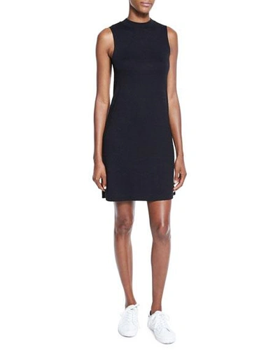 Rag & Bone Hudson Mock-neck Knit Shift Dress, Black | ModeSens