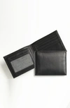 Bosca Id Flap Leather Wallet In Black