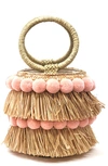 Btb Los Angeles Liv Round Bucket Bag With Bracelet Handles In Pink