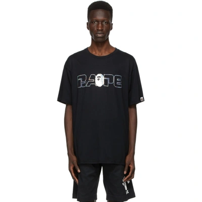 Bape Black Relaxed Aurora Logo T-shirt In Blk