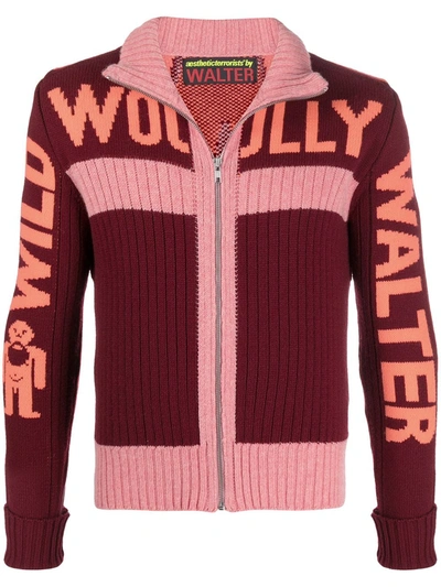 Pre-owned Walter Van Beirendonck Wild Woolly Walter Zipped Cardigan In Pink