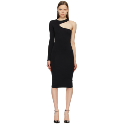 Helmut Lang Black Cut-out One Shoulder Dress