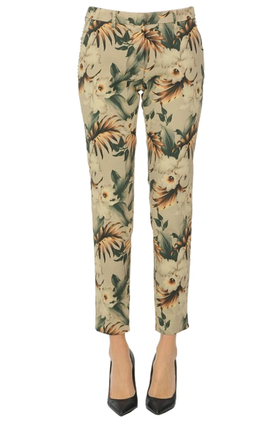 Mason's Flower Print Chino Trousers In Multicoloured