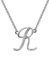 Lafonn Initial Pendant Necklace In R - Silver