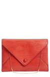 The Row Leather Envelope Bag In Ruby Red