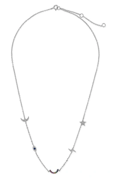 Sterling Forever Women's Sterling Silver Lucky Charm Station Necklace