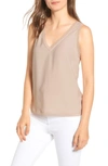 Chelsea28 Halogen Raw Edge Tank In Tan Memoir