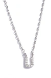 Melinda Maria Pave Itty Bitty Initial Pendant In Silver U