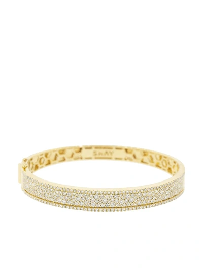 Shay 18kt Yellow Gold Diamond Nameplate Bangle Bracelet