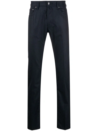 Jacob Cohen Skinny-fit Wool-blend Trousers In Blu Back