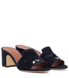 Loro Piana Summer Charms Embellished Suede Mules In Navy
