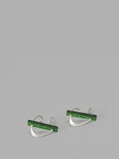 Eckhaus Latta Women's Green And Pink 'ear Hugger' Earrings