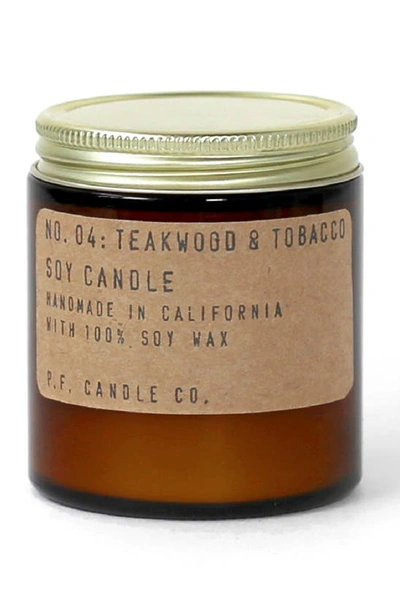 P.f Candle Co. Mini Soy Candle In Teakwood And Tobacco