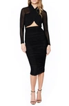 Bardot Aliyah Body-con Long Sleeve Dress In Black