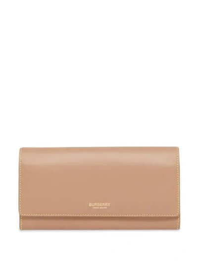 Burberry Two-tone Logo Wallet In Brown