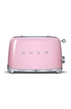 Smeg 50s Retro Style Two-slice Toaster In Pink