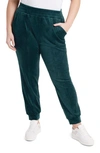 1.state Velour Joggers In Green Forest