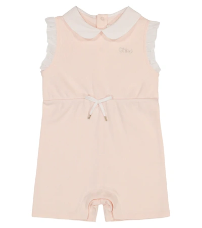 Chloé Babies' Frill-sleeve Playsuit (1-18 Months) In Pink