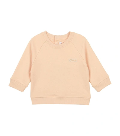 Chloé Babies' Logo Sweatshirt (6-36 Months) In Rose
