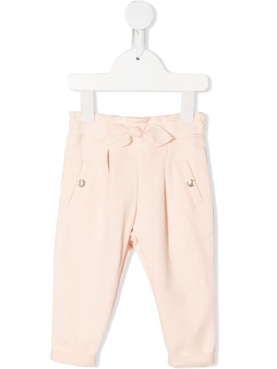 Chloé Babies' Mid-rise Cotton-blend Trousers 6-36 Months In Pink