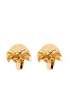 Sterling King Hammered-effect Statement Earrings In Gold
