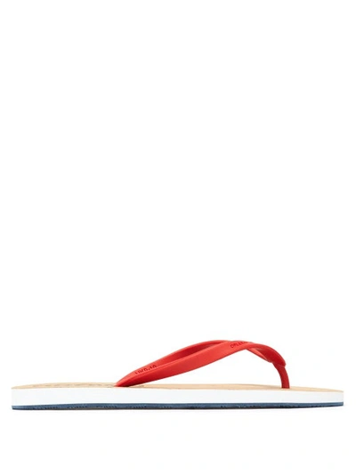 Orlebar Brown Haston Logo-debossed Rubber Flip Flops In Red