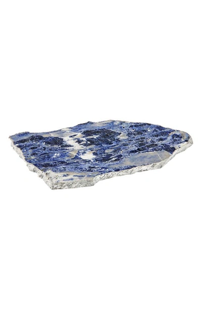 Anna New York Kiva Large Sodalite & Pure Silver Platter In Indigo