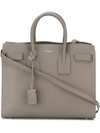 Saint Laurent Sac De Jour Small Leather Tote Bag In Grey