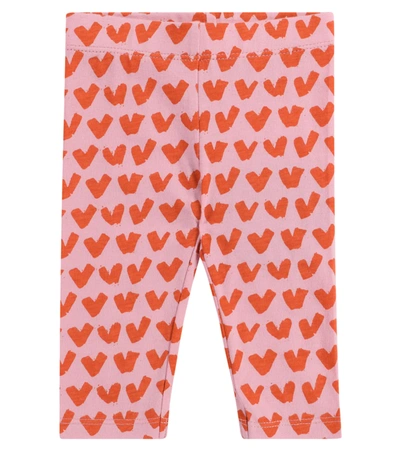 Stella Mccartney Babies' Heart-print Organic-cotton Leggings 3-36 Months In Pink