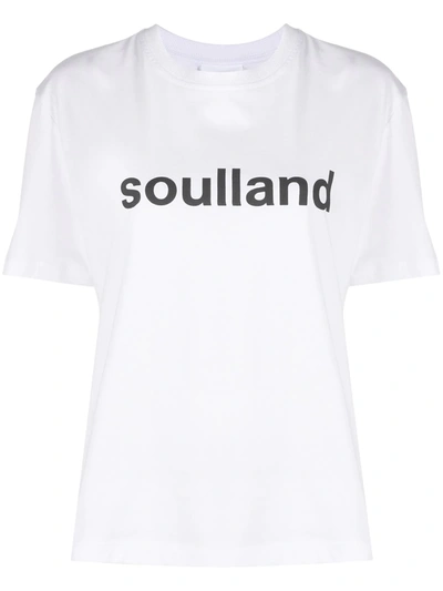 Soulland Isma Logo Print T-shirt In Weiss