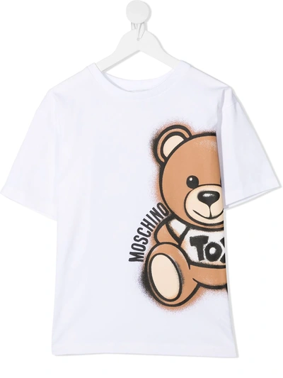 Moschino Teen Teddy-bear Print T-shirt In White