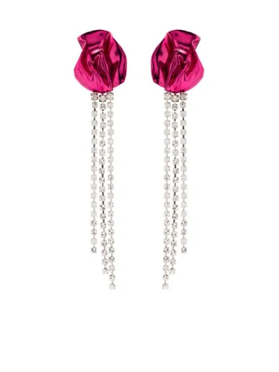 Sterling King Georgia Crystal-embellished Drop Earrings In Red